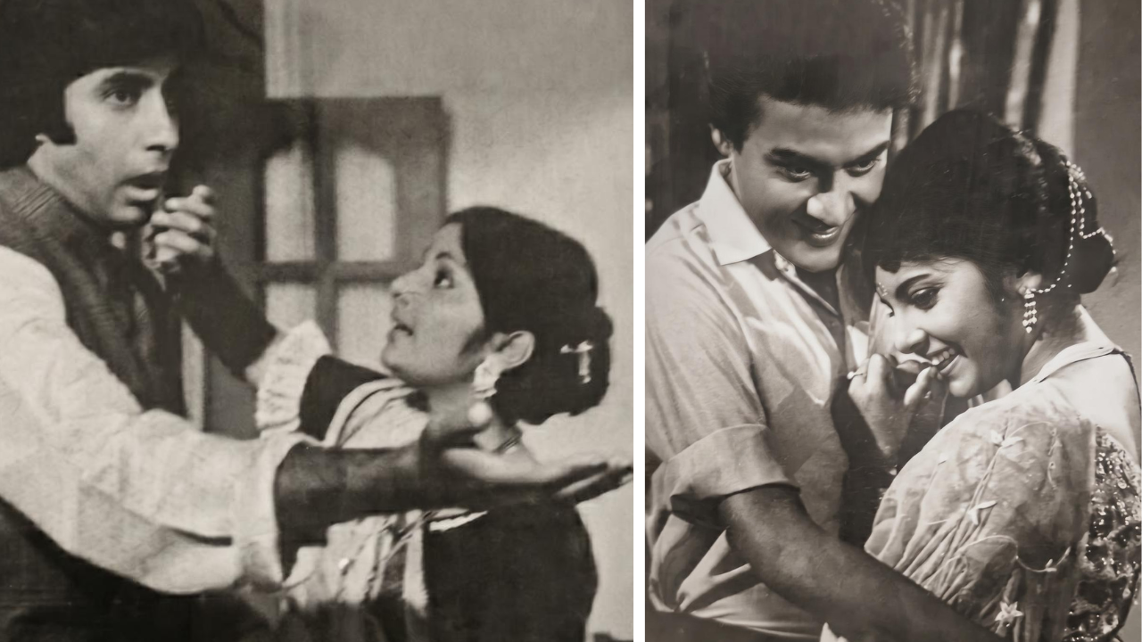 <p>(Left) Lily Chakraborty with Amitabh Bachchan in 'Alaap'; Lily Chakraborty with Subhendu Chatterjee in 'Bhanu Goenda Jahar Assistant'<br></p>










